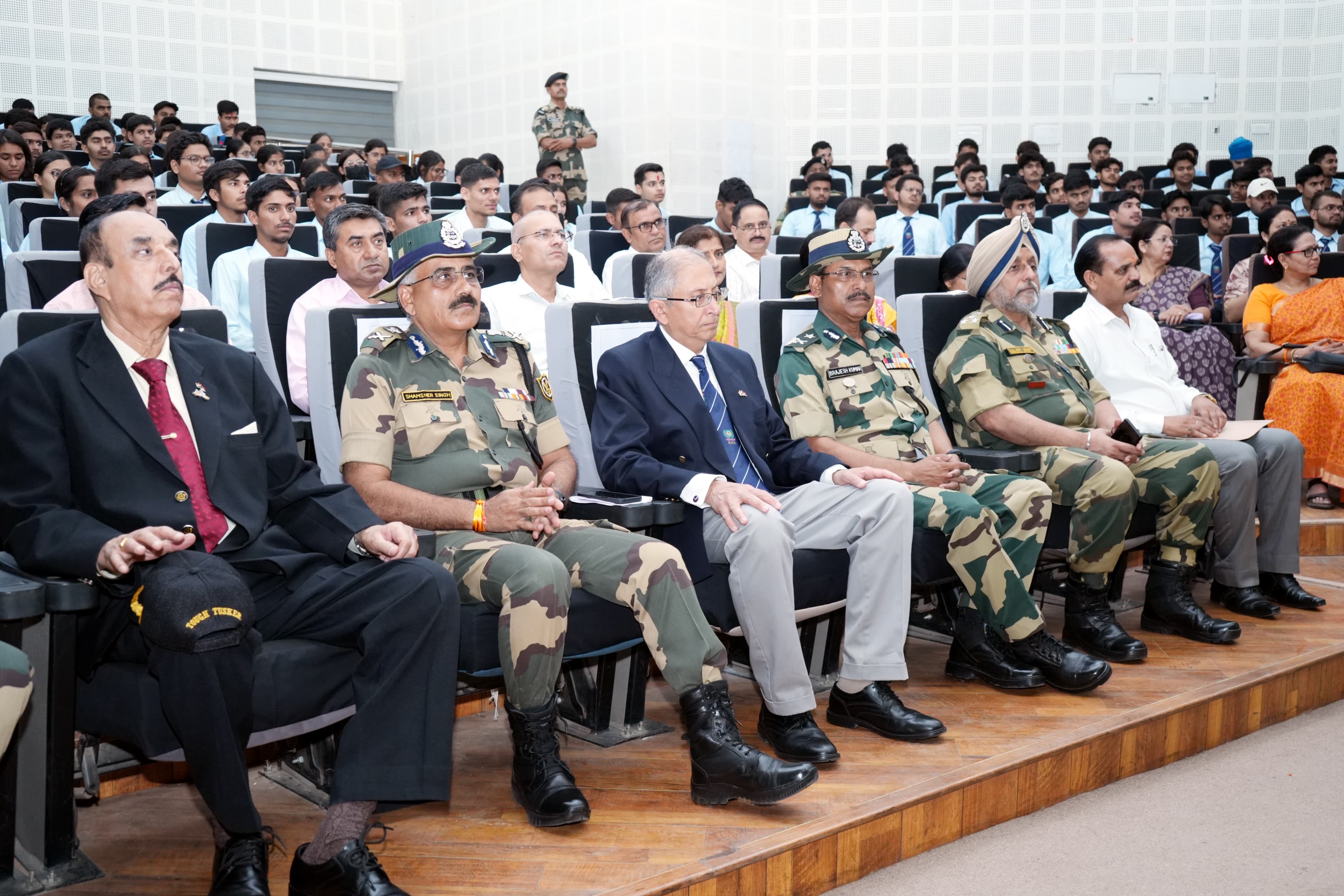A heartfelt gathering of students, BSF officers, faculty, and staff on the birth anniversary of Late Shri K. F. Rustamji
